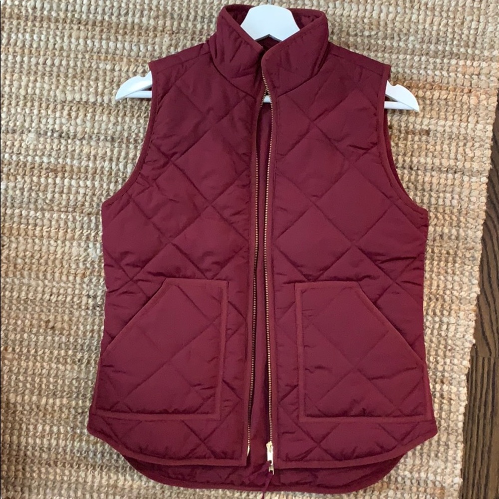 J.Crew maroon burgundy quilted puffer vest